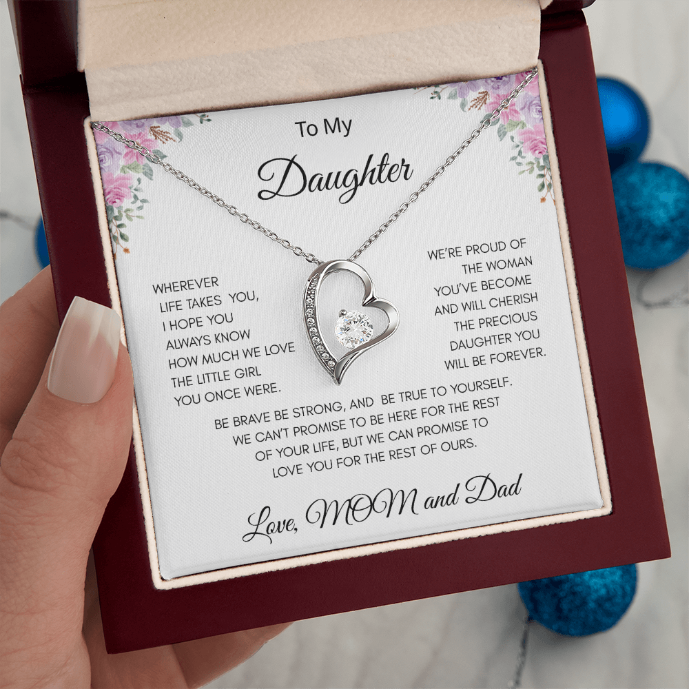GIFT FOR DAUGHTER LOVE MOM AND DAD  "ALWAYS KNOW" / FOREVER LOVE NECKLACE