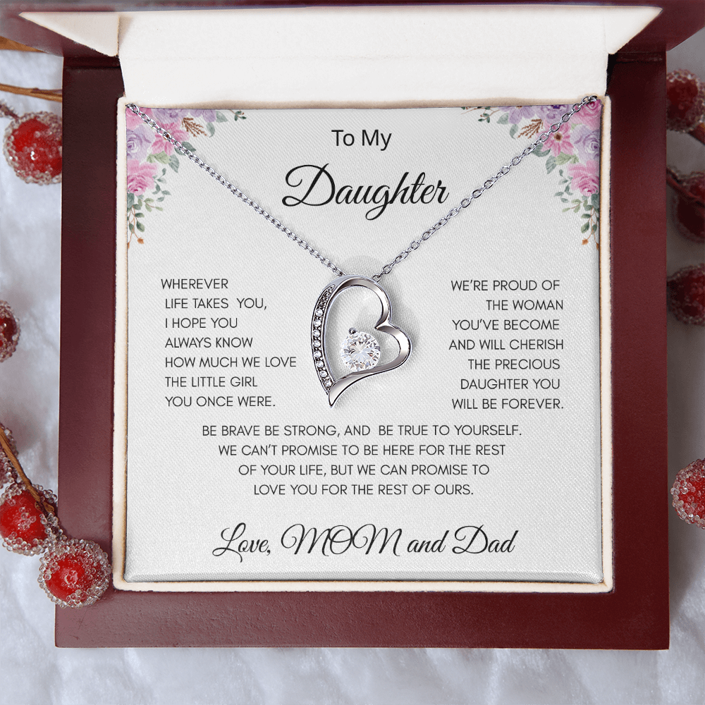 GIFT FOR DAUGHTER LOVE MOM AND DAD  "ALWAYS KNOW" / FOREVER LOVE NECKLACE