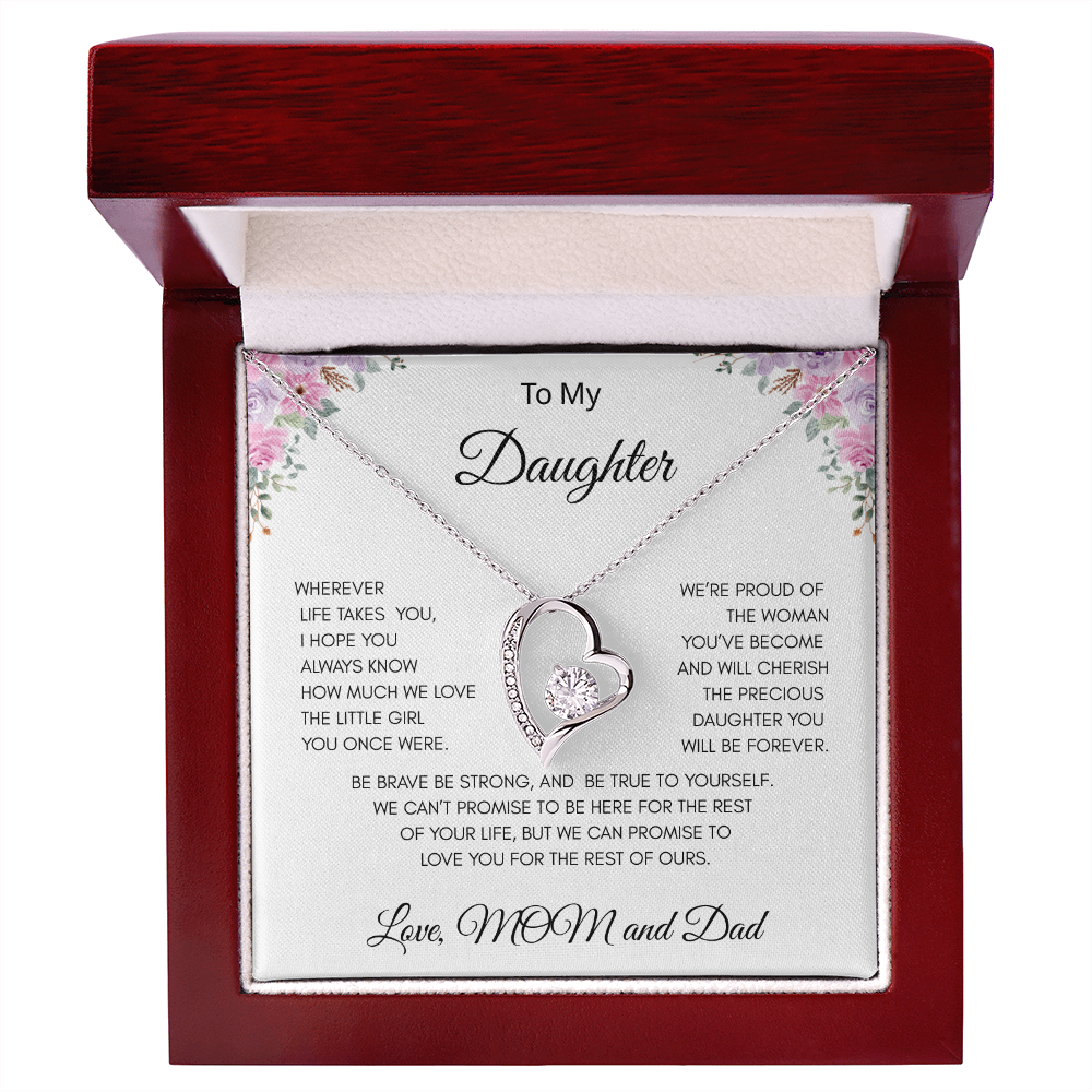 GIFT FOR DAUGHTER LOVE MOM AND DAD  "ALWAYS KNOW" / FOREVER LOVE NECKLACE