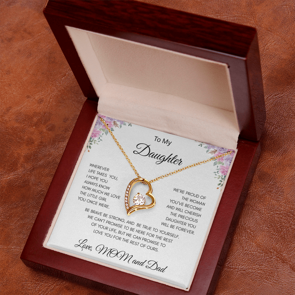 GIFT FOR DAUGHTER LOVE MOM AND DAD  "ALWAYS KNOW" / FOREVER LOVE NECKLACE