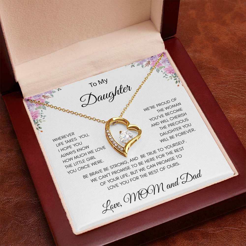 GIFT FOR DAUGHTER LOVE MOM AND DAD  "ALWAYS KNOW" / FOREVER LOVE NECKLACE