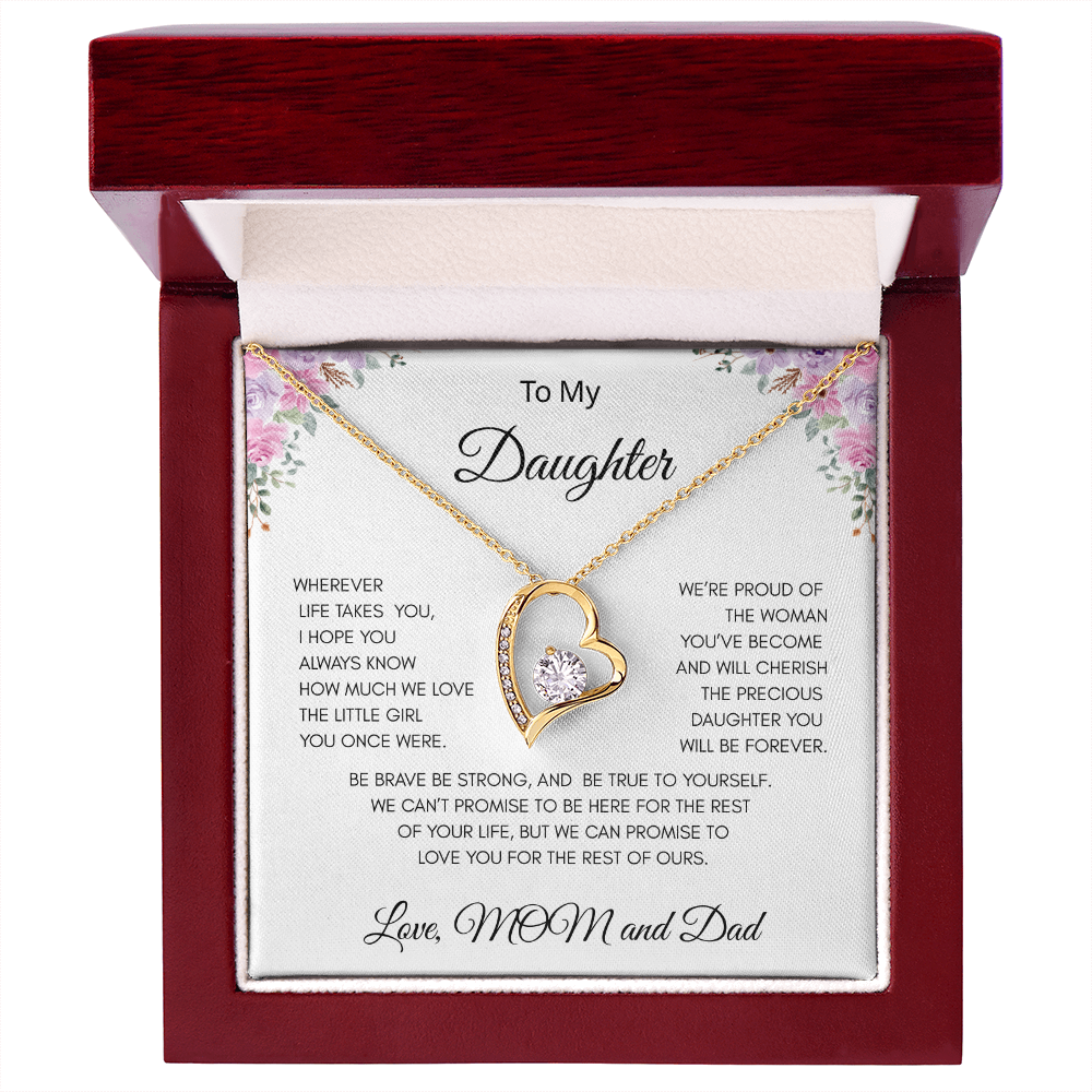 GIFT FOR DAUGHTER LOVE MOM AND DAD  "ALWAYS KNOW" / FOREVER LOVE NECKLACE