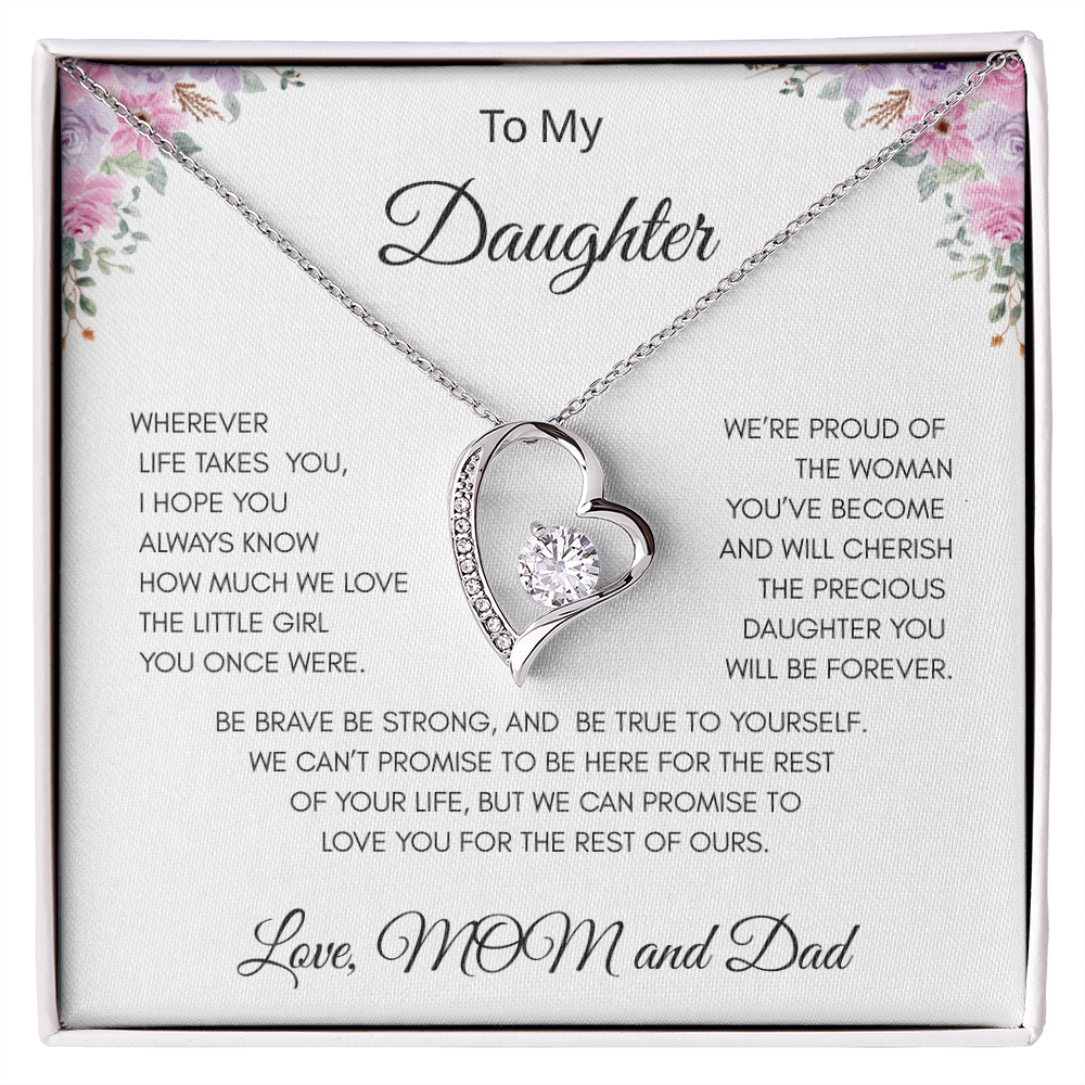 GIFT FOR DAUGHTER LOVE MOM AND DAD  "ALWAYS KNOW" / FOREVER LOVE NECKLACE