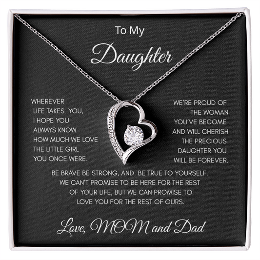 GIFT FOR DAUGHTER LOVE MOM AND DAD  "ALWAYS KNOW" / FOREVER LOVE NECKLACE