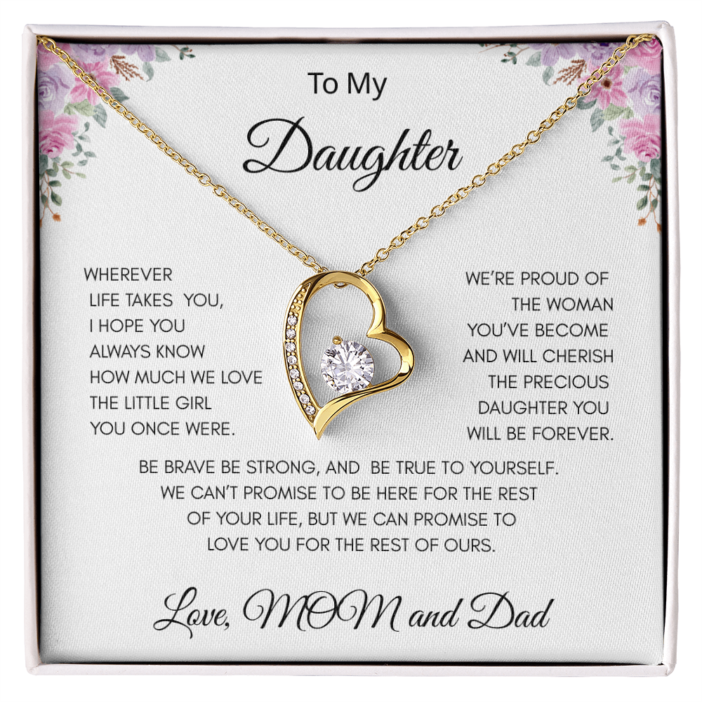 GIFT FOR DAUGHTER LOVE MOM AND DAD  "ALWAYS KNOW" / FOREVER LOVE NECKLACE