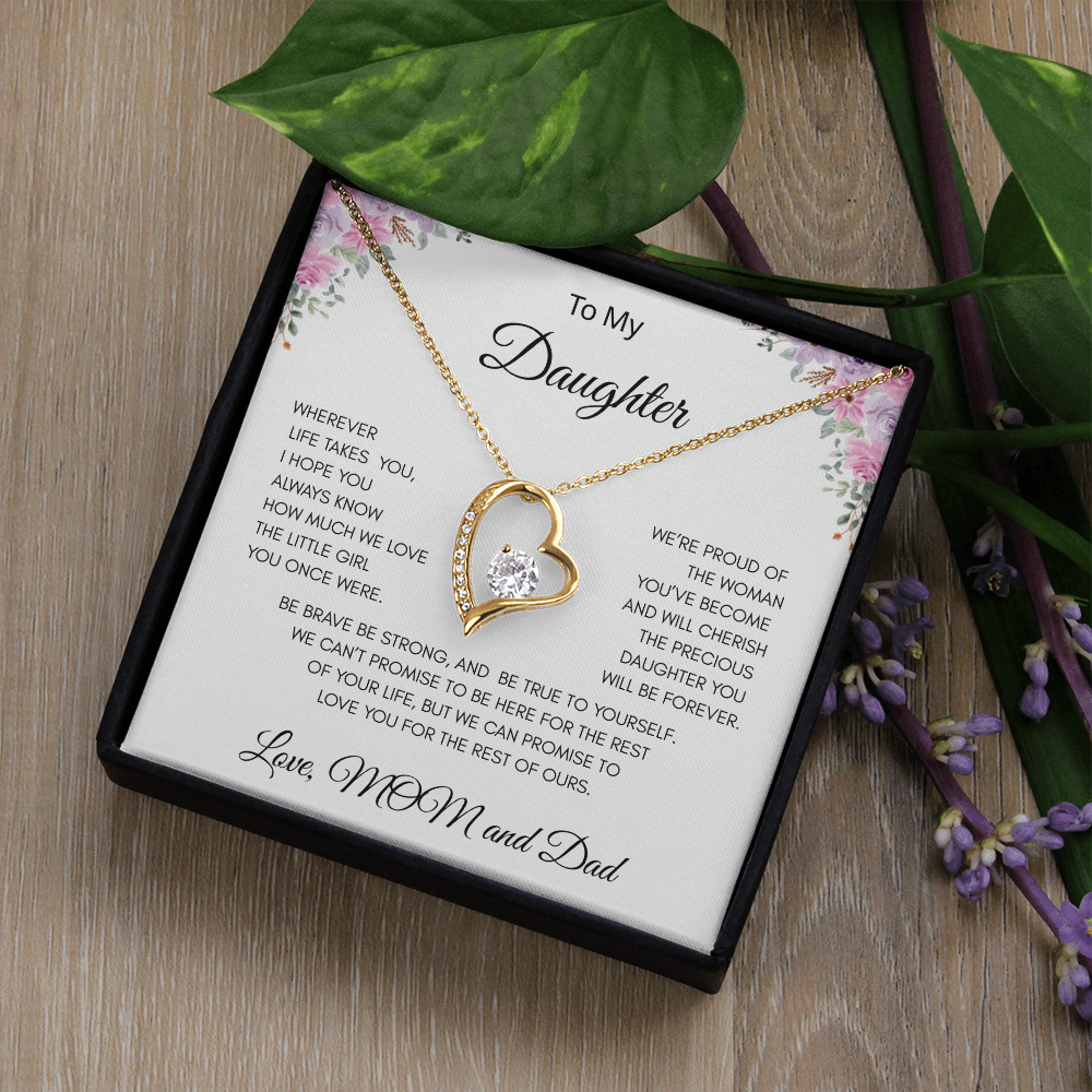 GIFT FOR DAUGHTER LOVE MOM AND DAD  "ALWAYS KNOW" / FOREVER LOVE NECKLACE